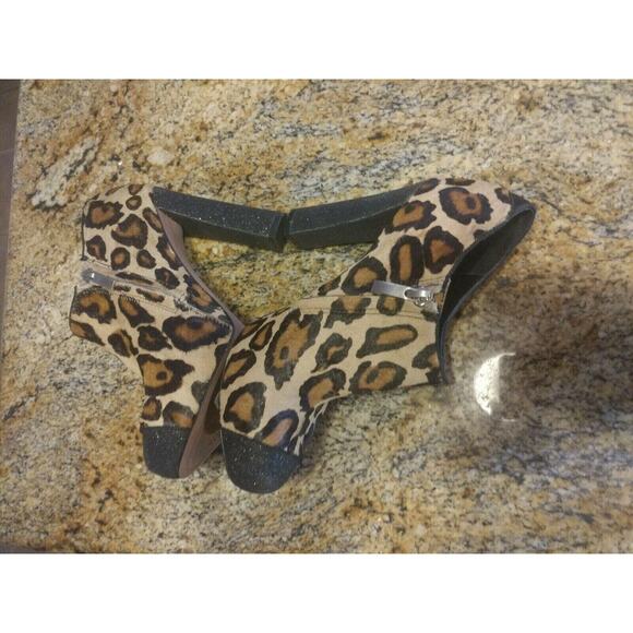 Sam Edelman Felix Leopard Print Genuine Calf Hair Ankle Boots Us Sz 6 M - Picture 8 of 11